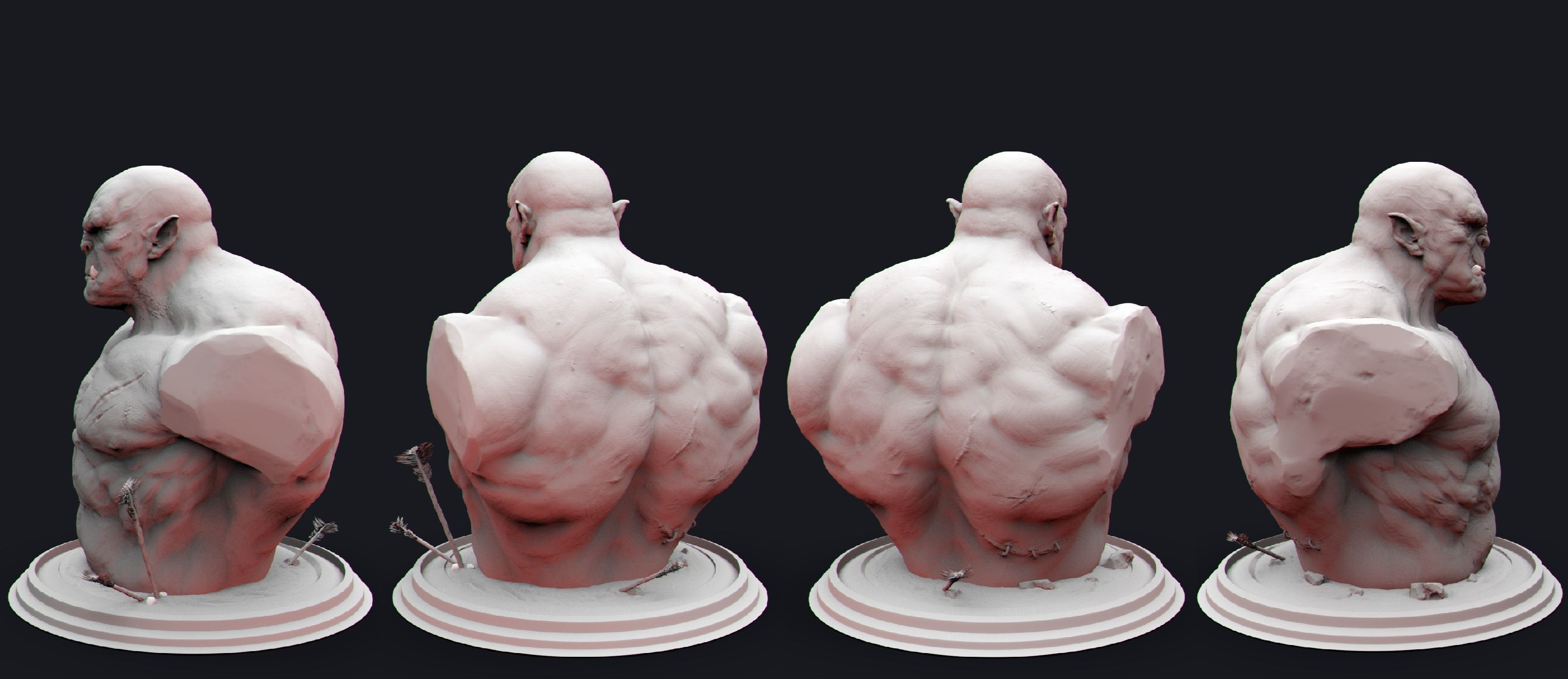 Orc Bust  3D print model_1
