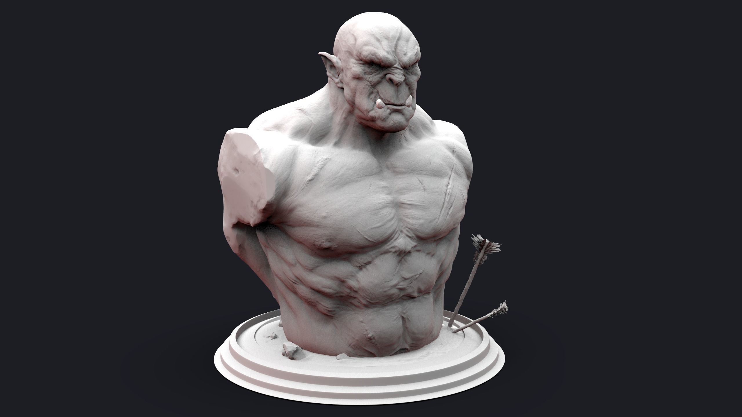 Orc Bust  3D print model_5
