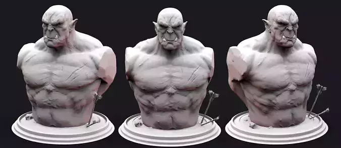 Orc Bust  3D print model