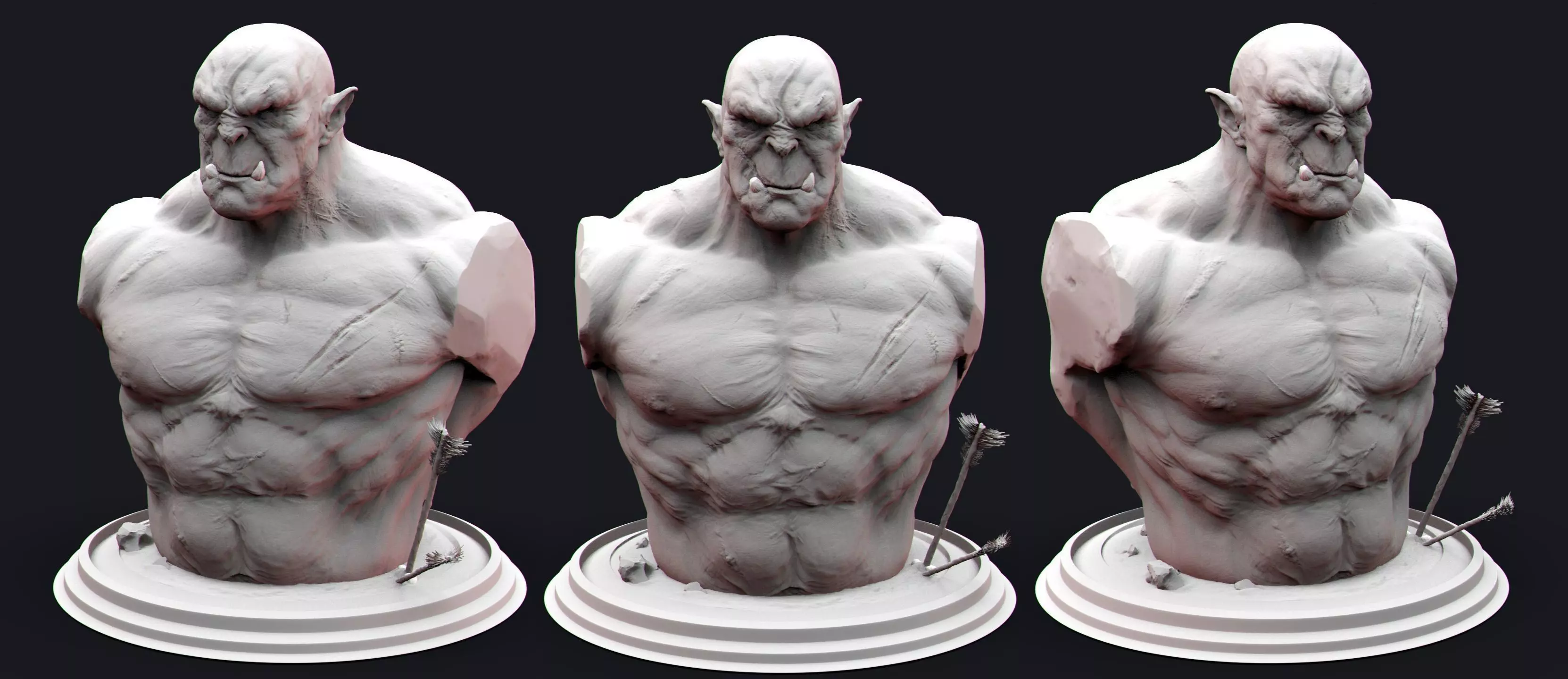 Orc Bust  3D print model_0