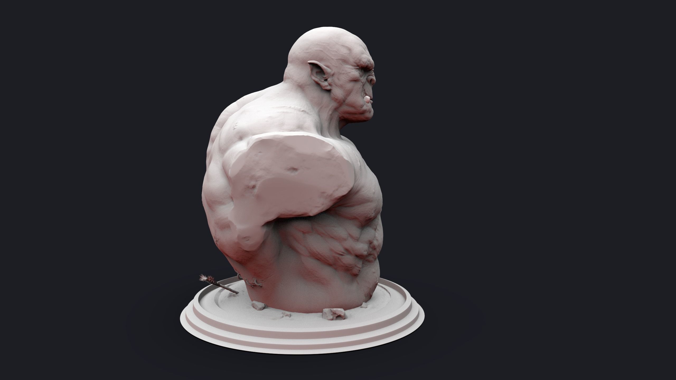 Orc Bust  3D print model_6