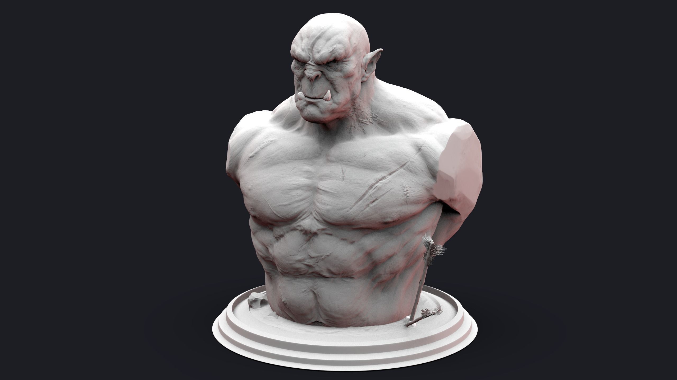 Orc Bust  3D print model_4