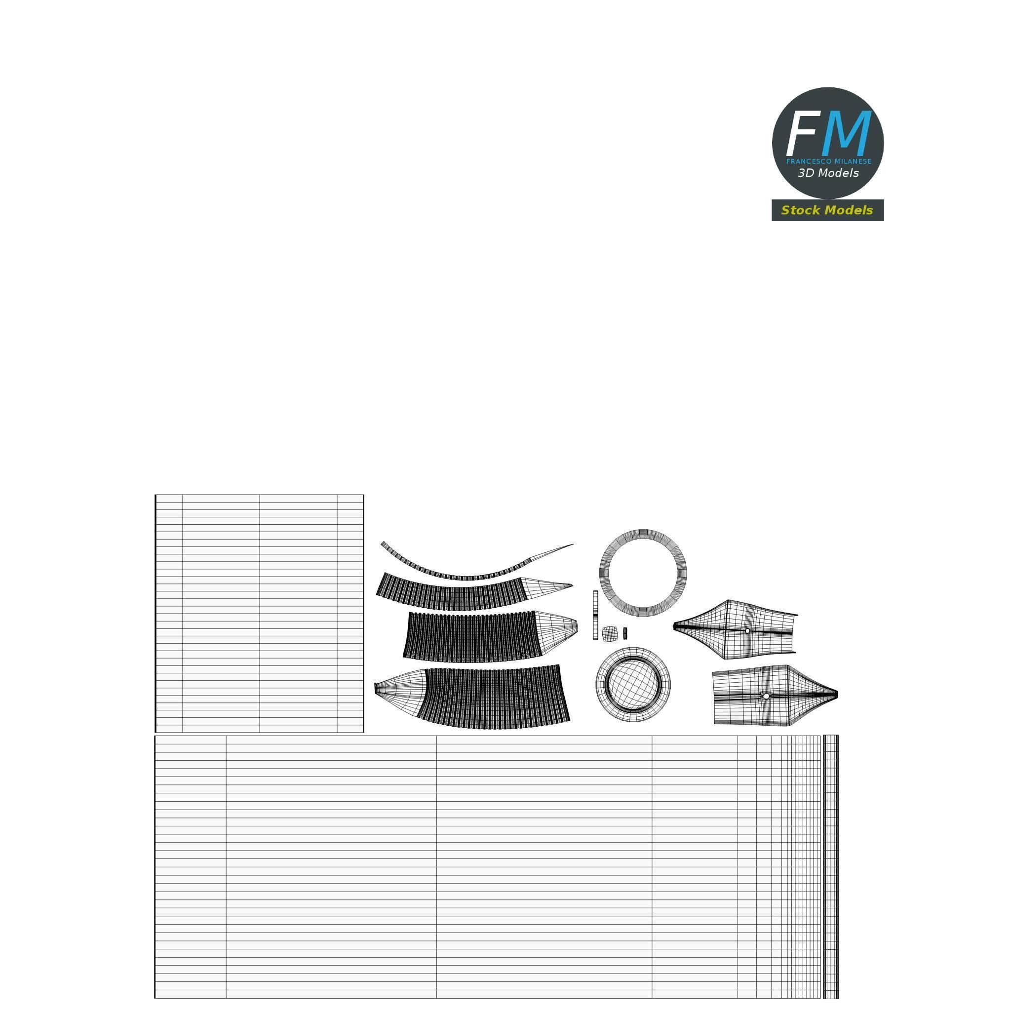 Double pen stand 3D model_11