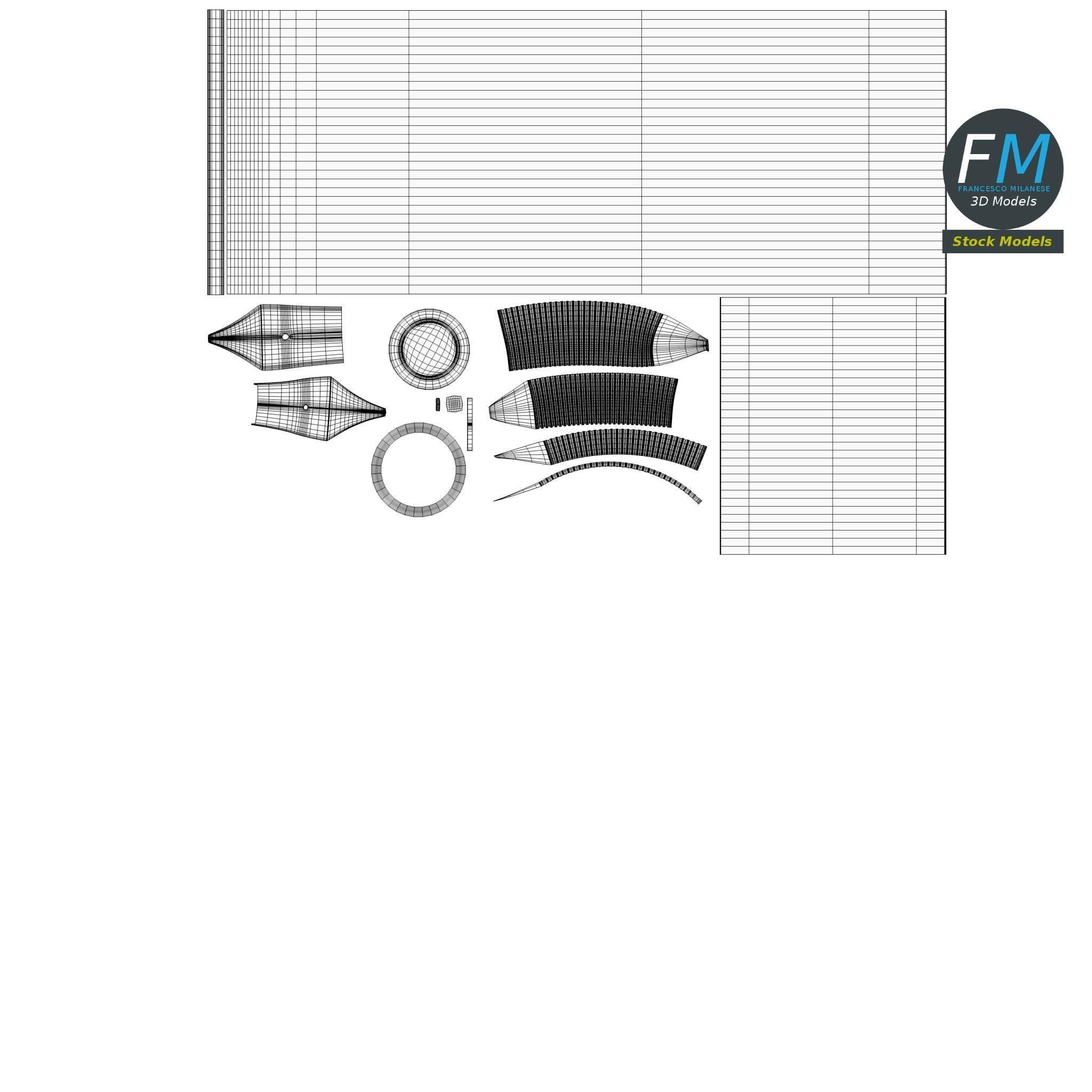 Double pen stand 3D model_12