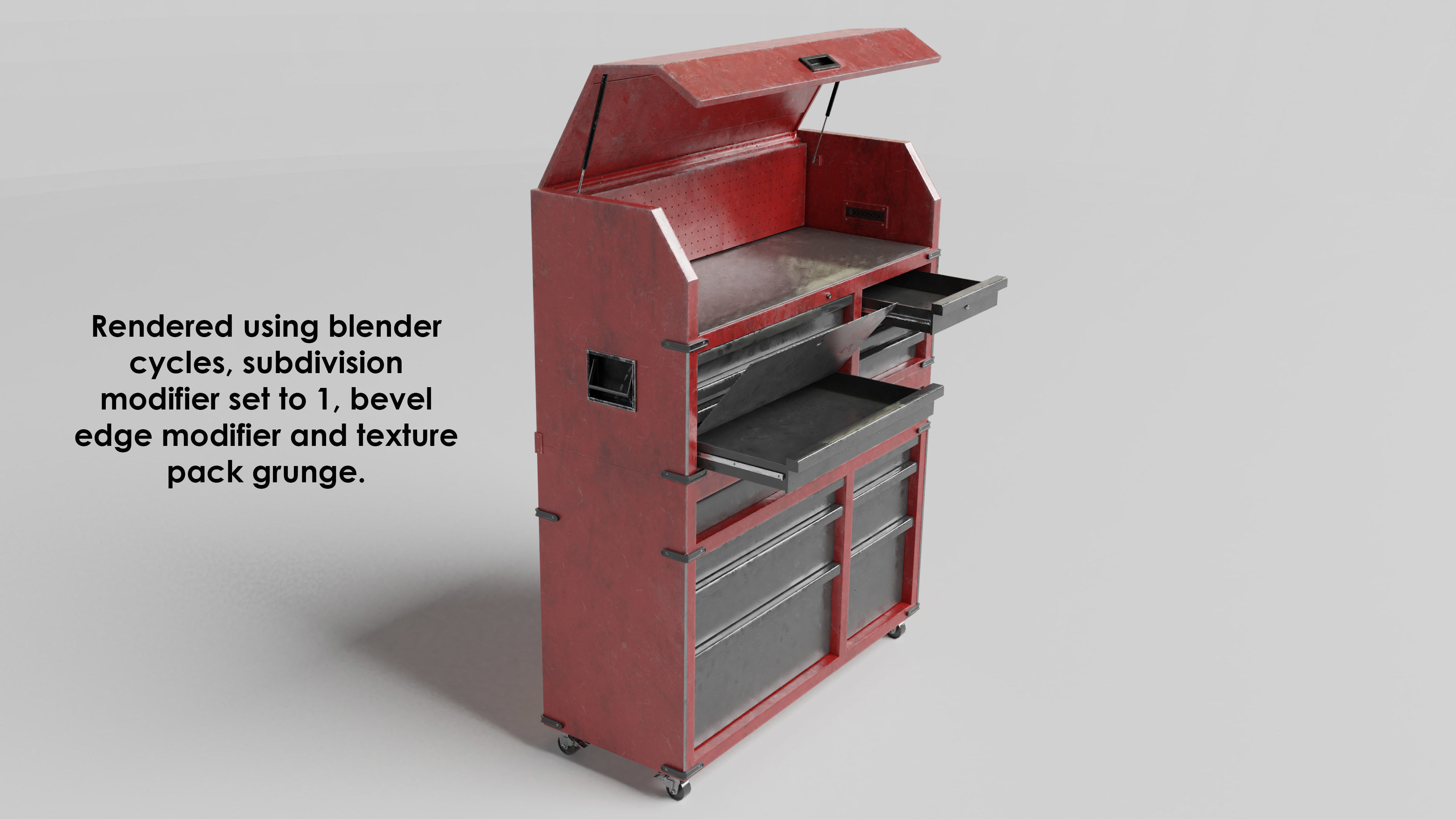 Garage 46inch tool cabinet 3D model_12