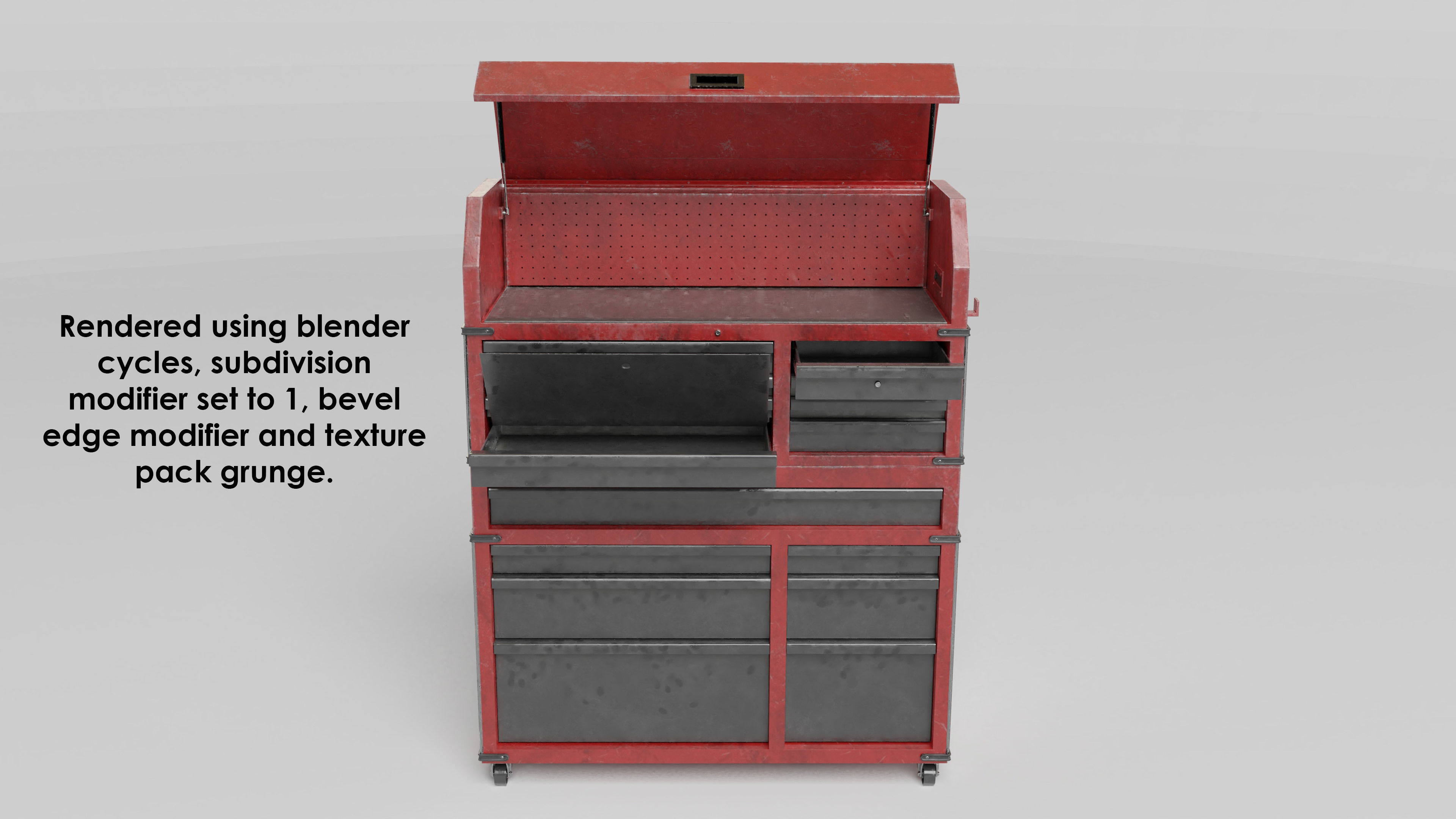 Garage 46inch tool cabinet 3D model_14