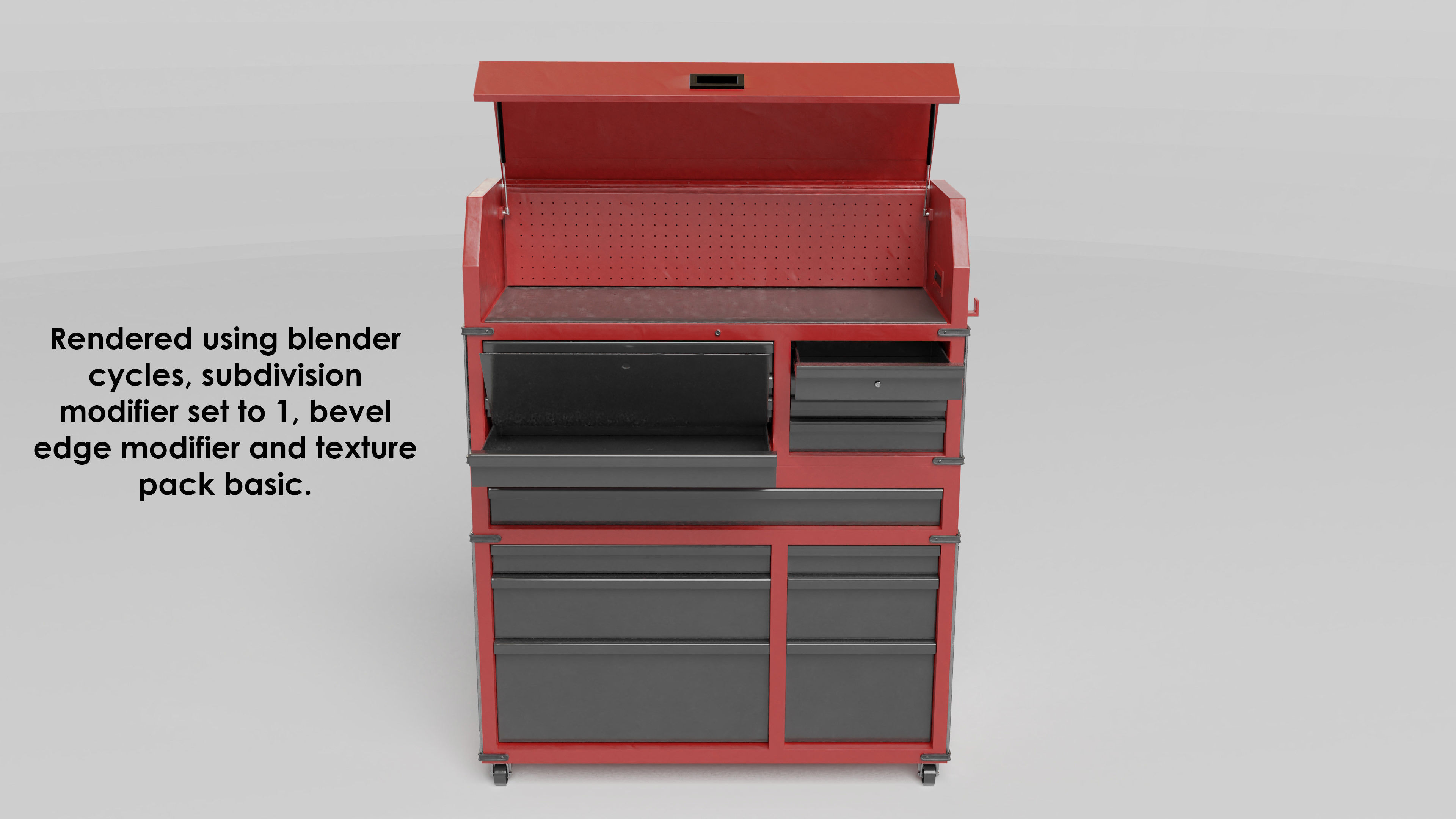 Garage 46inch tool cabinet 3D model_3