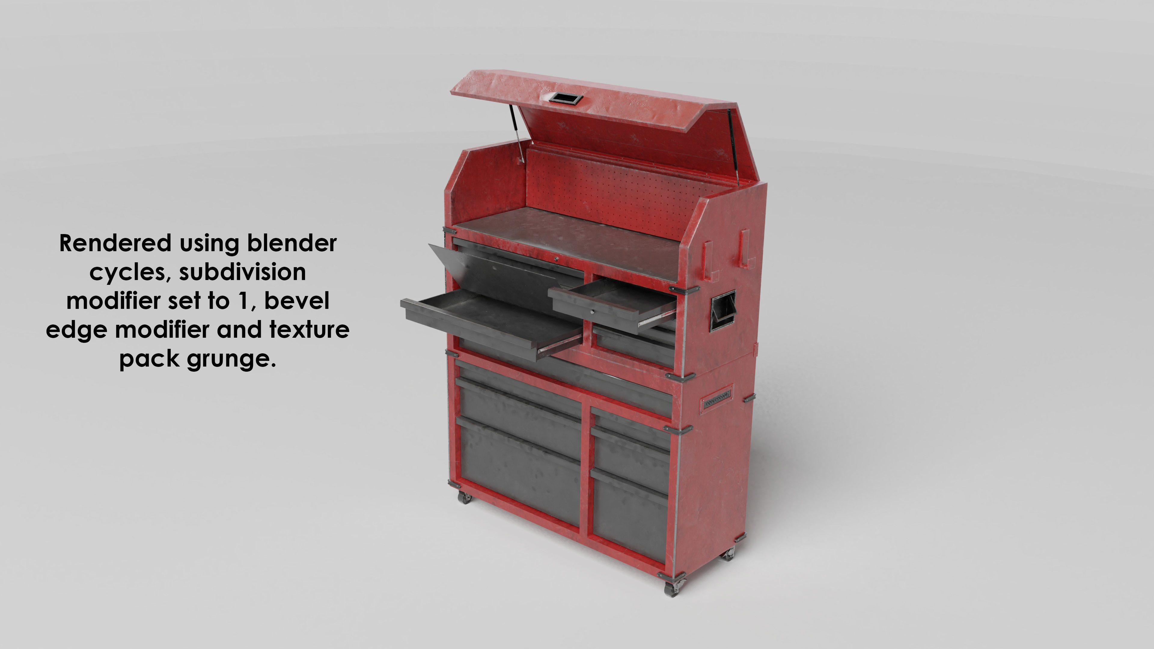 Garage 46inch tool cabinet 3D model_11
