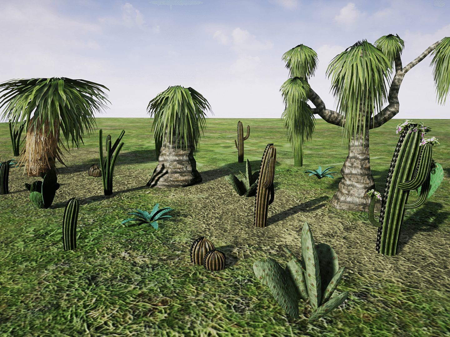 Desert Plants for UNREAL Low-poly 3D model_6