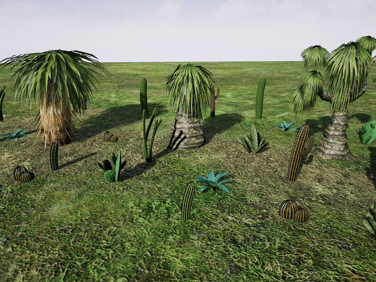 Desert Plants for UNREAL Low-poly 3D model_1
