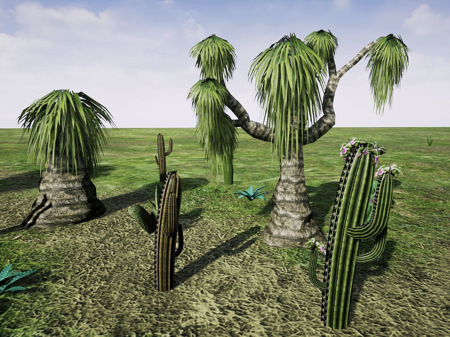 Desert Plants for UNREAL Low-poly 3D model_2