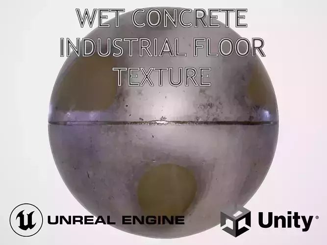 PBR Wet Concrete Industrial Floor Free low-poly 3D model