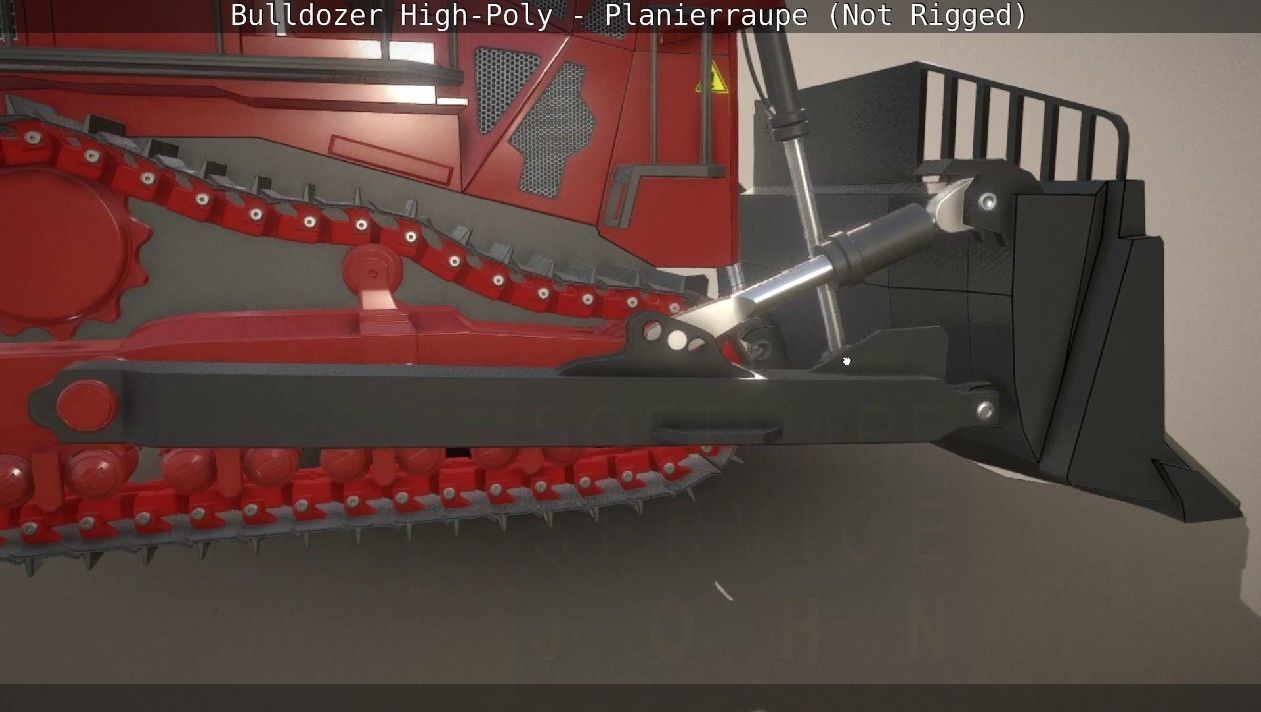 Bulldozer High-Poly - Planierraupe  - Not Rigged 3D model_35