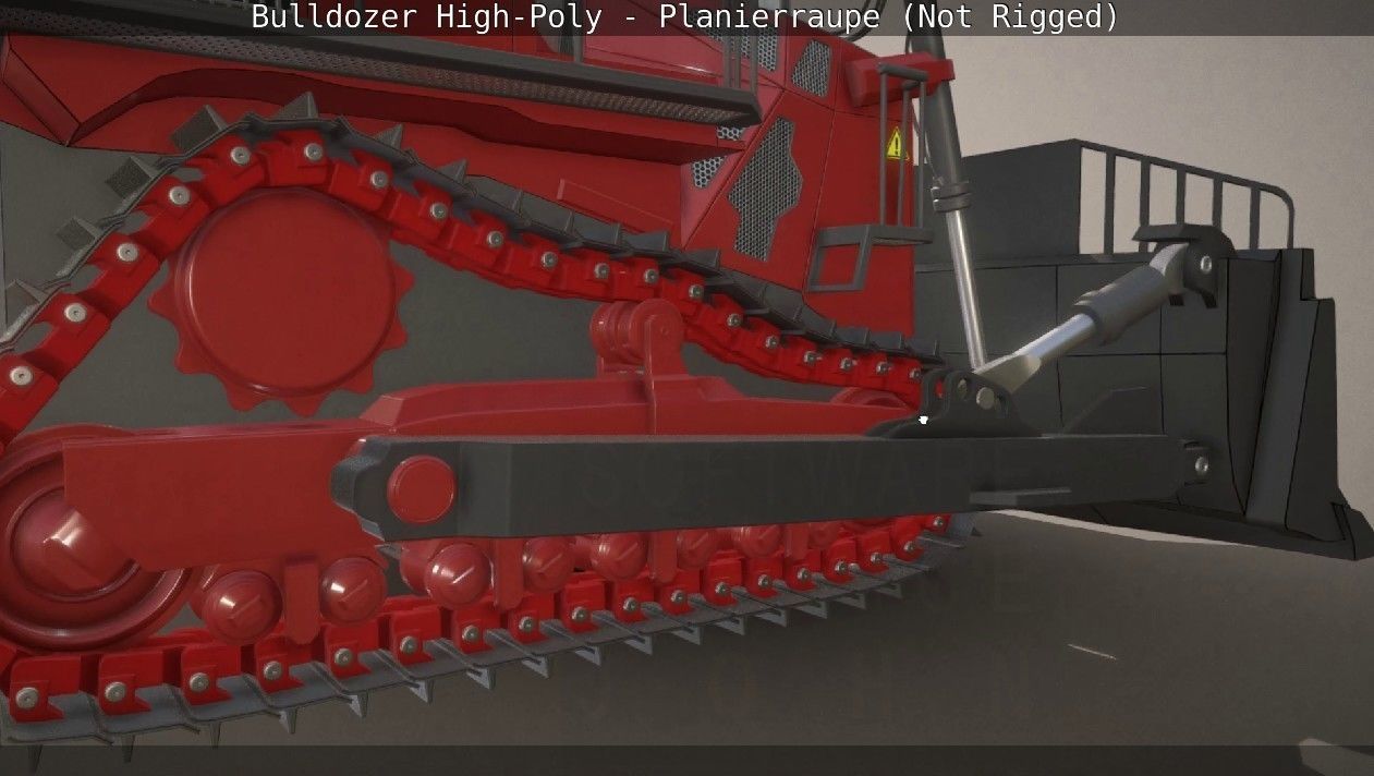 Bulldozer High-Poly - Planierraupe  - Not Rigged 3D model_36
