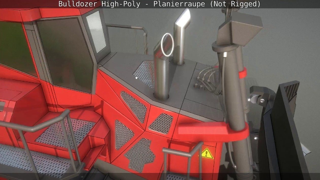 Bulldozer High-Poly - Planierraupe  - Not Rigged 3D model_59