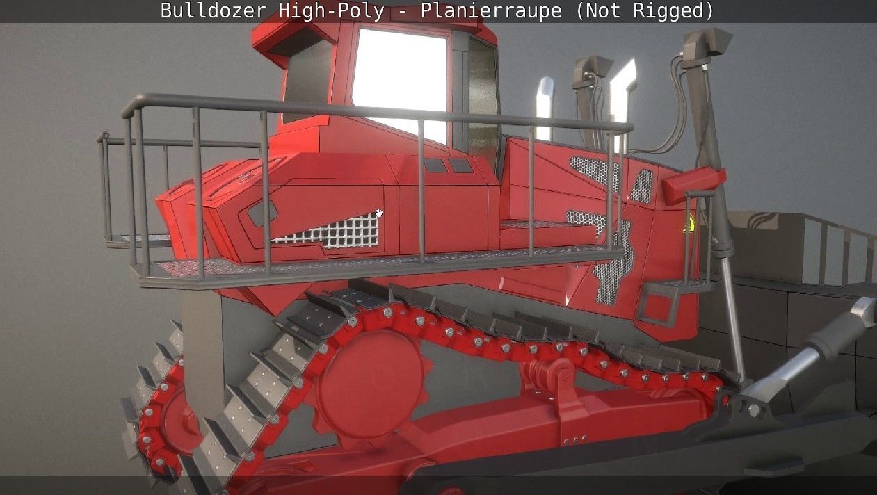 Bulldozer High-Poly - Planierraupe  - Not Rigged 3D model_64