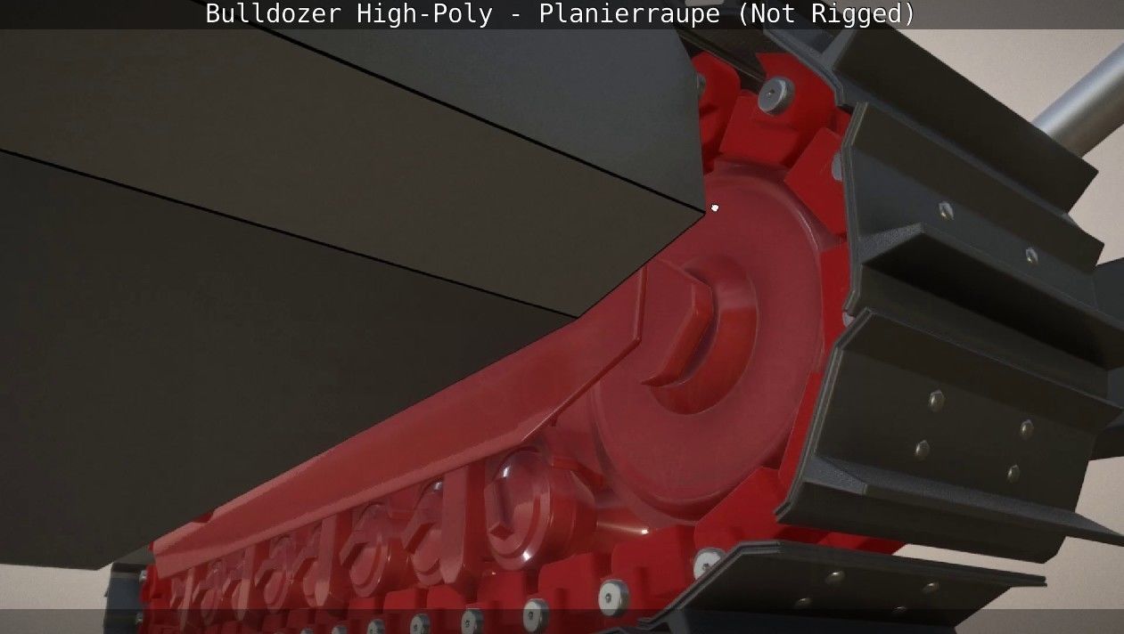 Bulldozer High-Poly - Planierraupe  - Not Rigged 3D model_53