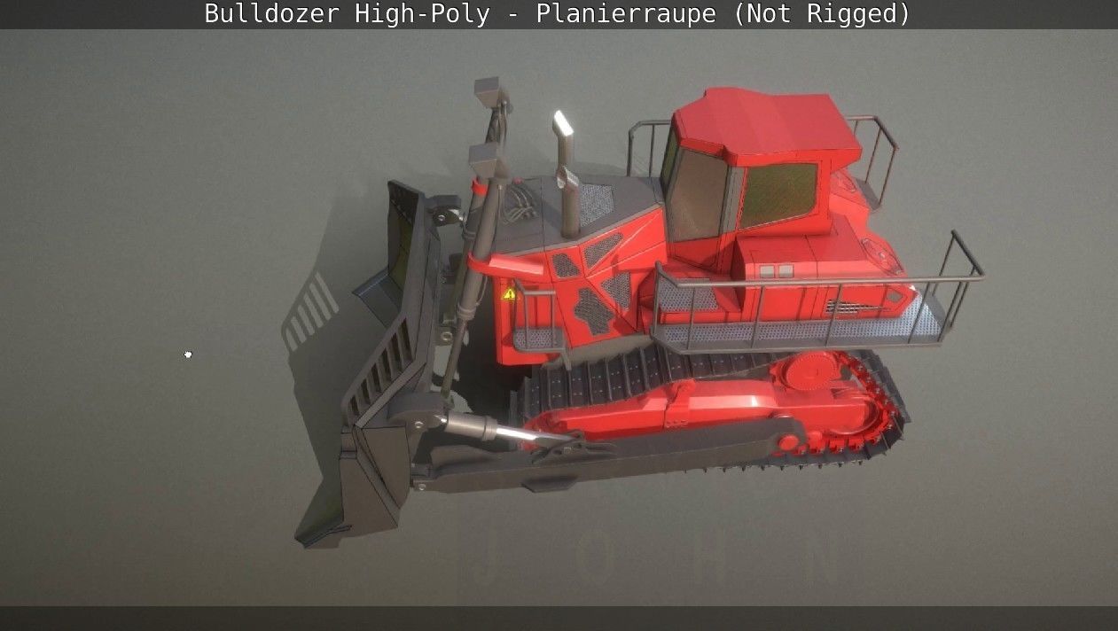Bulldozer High-Poly - Planierraupe  - Not Rigged 3D model_12