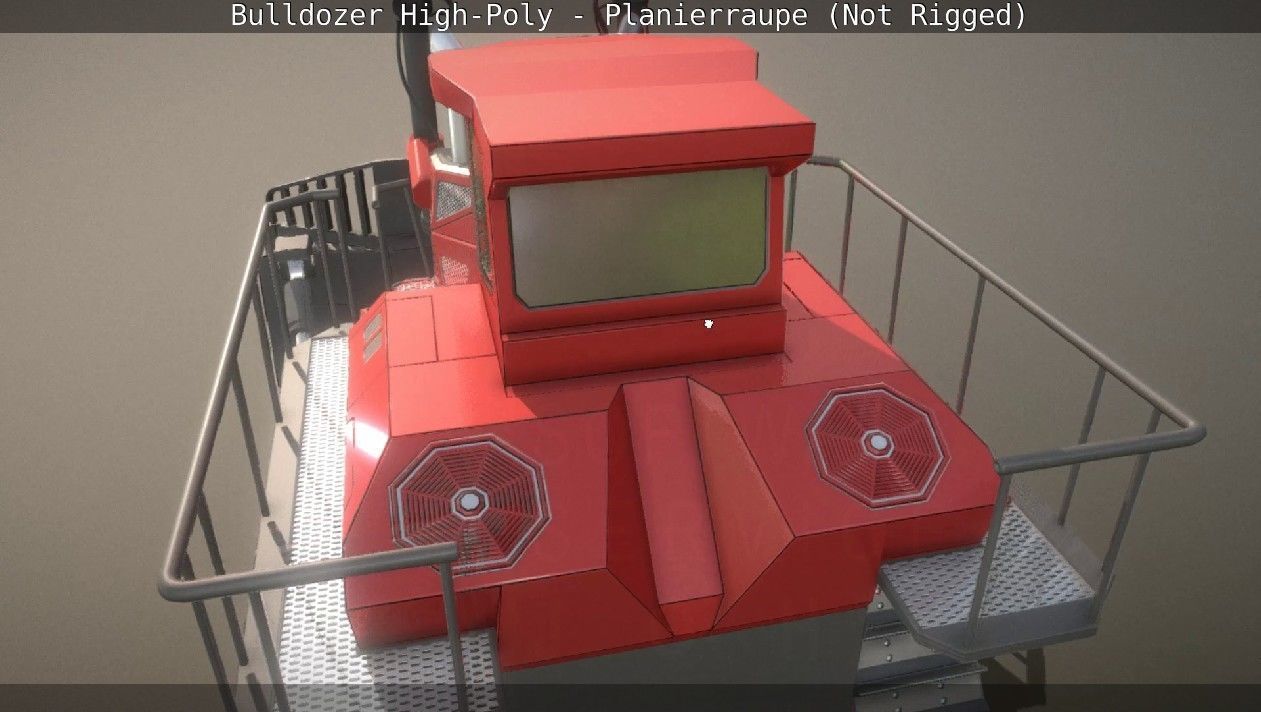 Bulldozer High-Poly - Planierraupe  - Not Rigged 3D model_15
