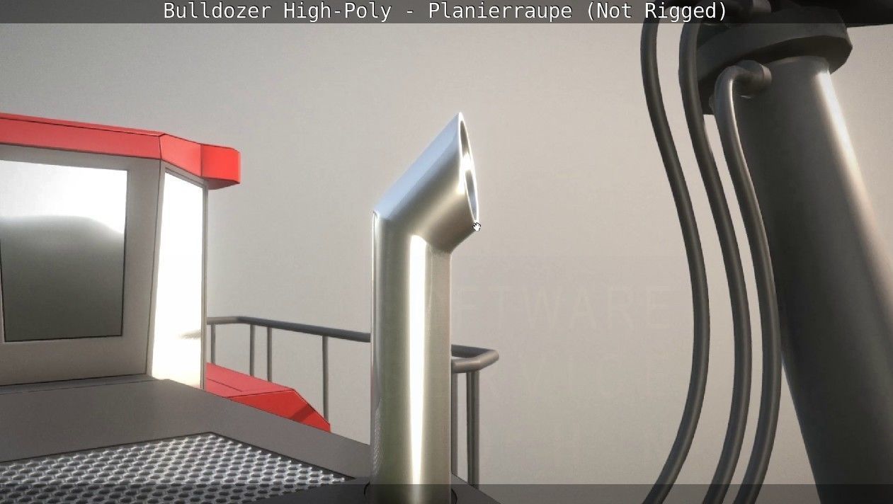 Bulldozer High-Poly - Planierraupe  - Not Rigged 3D model_29