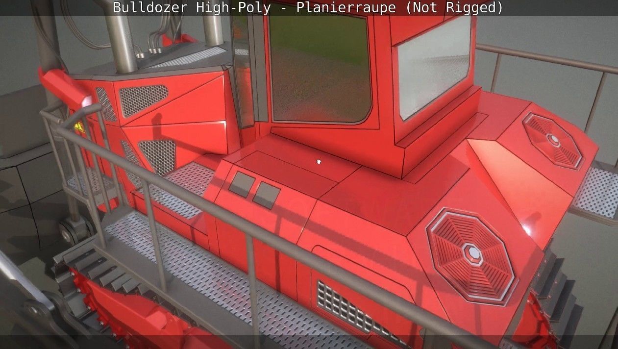 Bulldozer High-Poly - Planierraupe  - Not Rigged 3D model_4