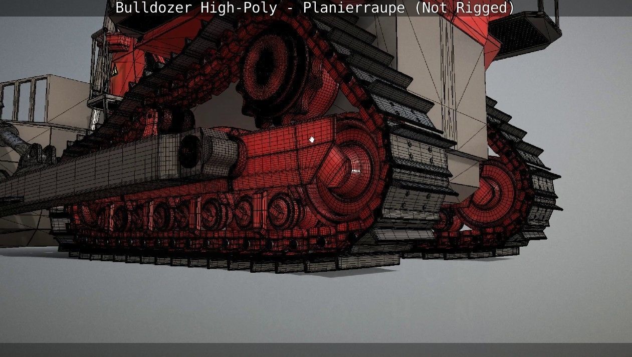 Bulldozer High-Poly - Planierraupe  - Not Rigged 3D model_68