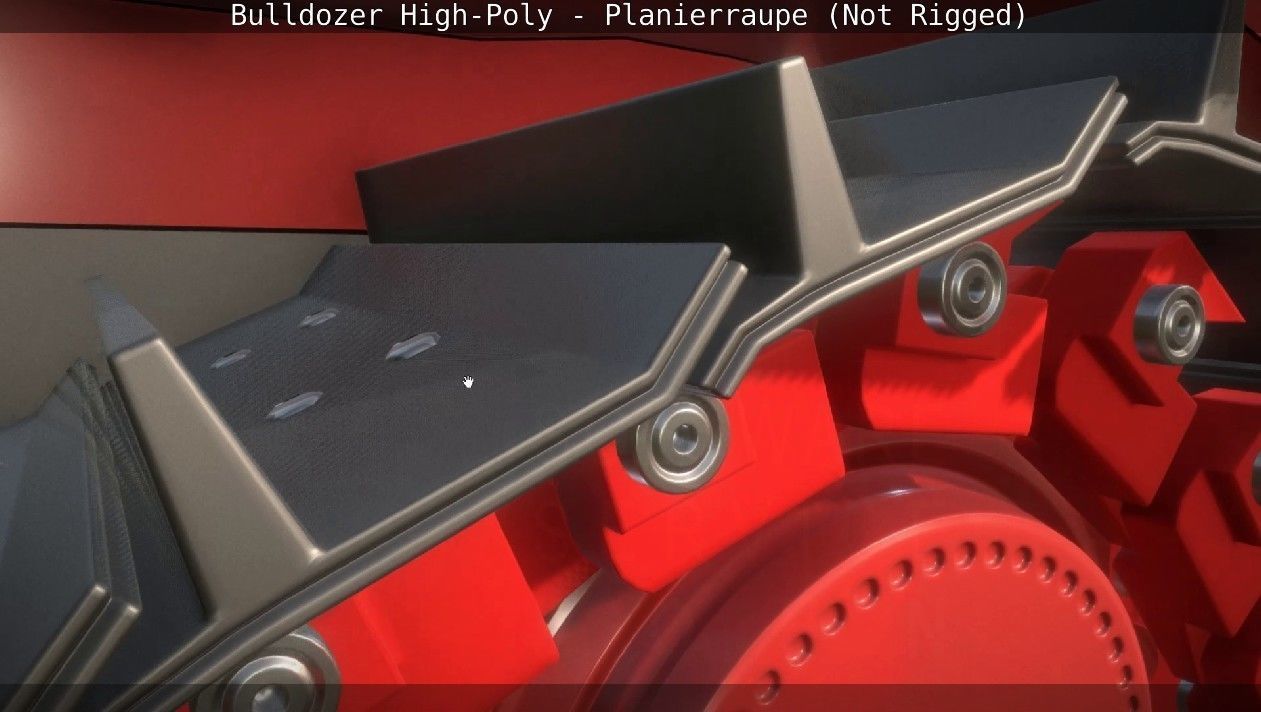 Bulldozer High-Poly - Planierraupe  - Not Rigged 3D model_48