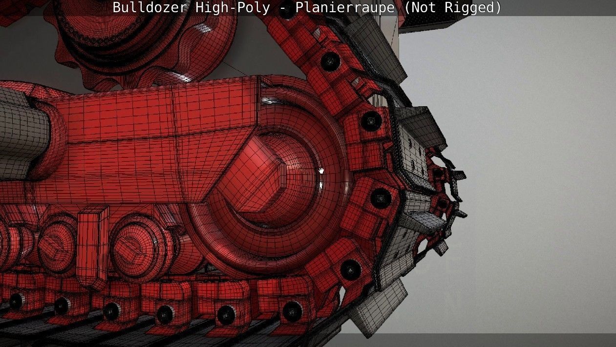 Bulldozer High-Poly - Planierraupe  - Not Rigged 3D model_71