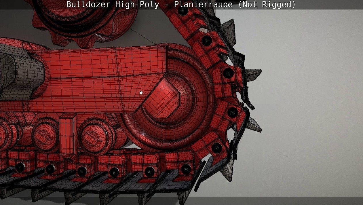 Bulldozer High-Poly - Planierraupe  - Not Rigged 3D model_74