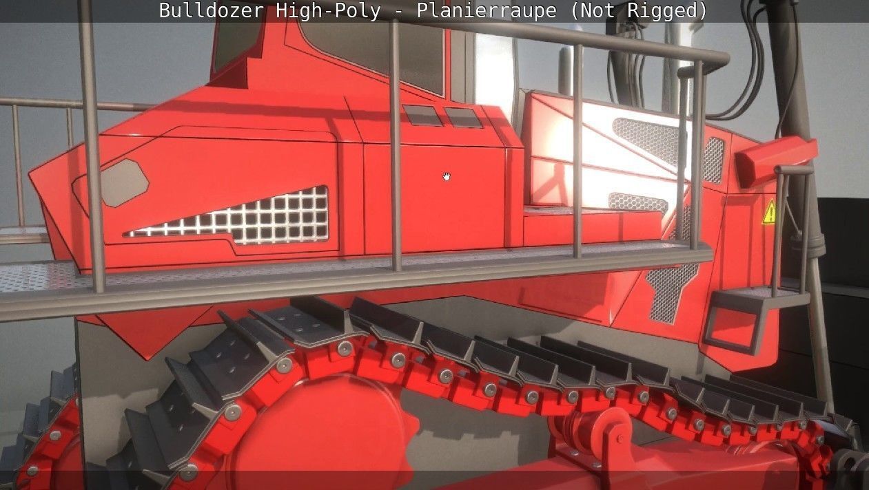 Bulldozer High-Poly - Planierraupe  - Not Rigged 3D model_61