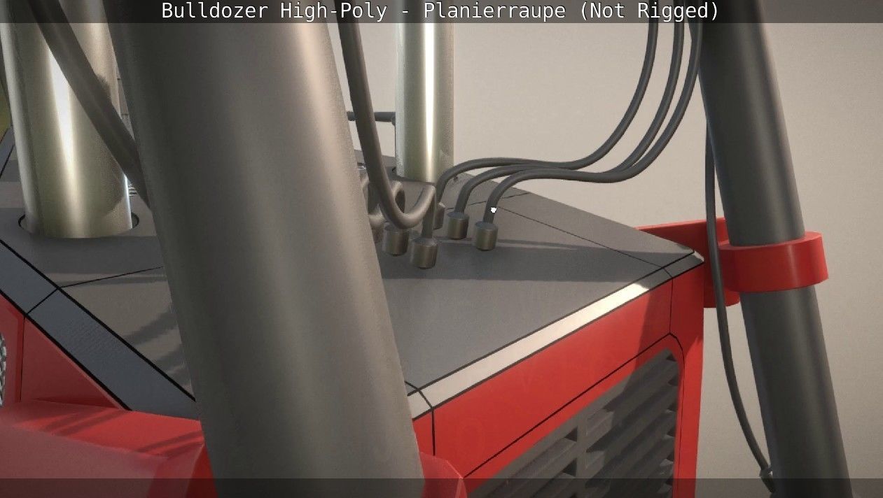 Bulldozer High-Poly - Planierraupe  - Not Rigged 3D model_32