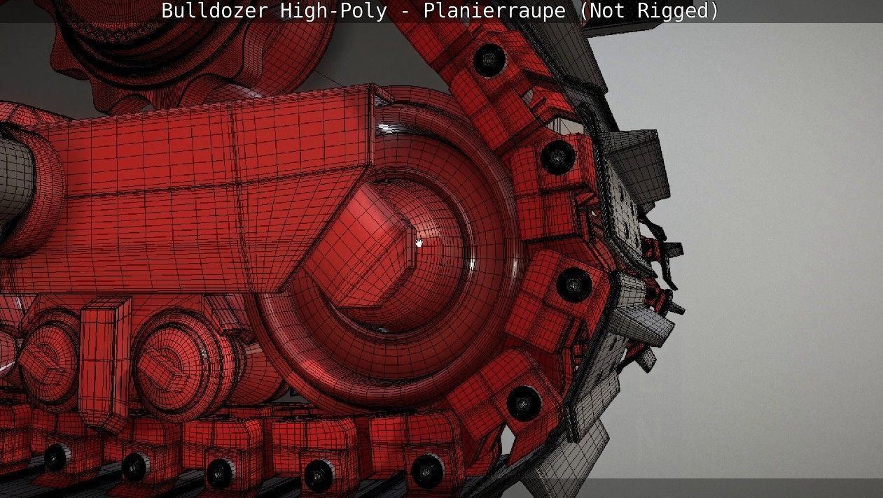 Bulldozer High-Poly - Planierraupe  - Not Rigged 3D model_72