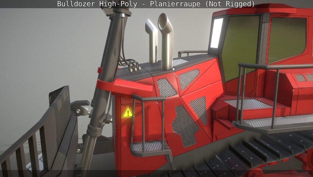 Bulldozer High-Poly - Planierraupe  - Not Rigged 3D model_84