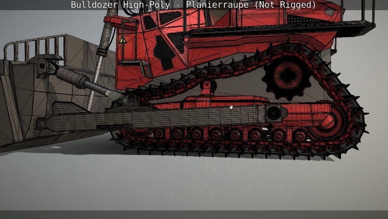 Bulldozer High-Poly - Planierraupe  - Not Rigged 3D model_75