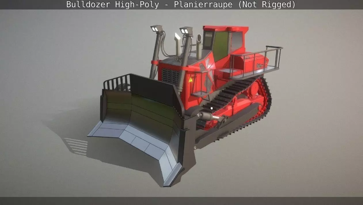 Bulldozer High-Poly - Planierraupe  - Not Rigged 3D model_0