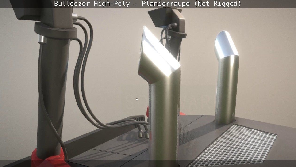 Bulldozer High-Poly - Planierraupe  - Not Rigged 3D model_27
