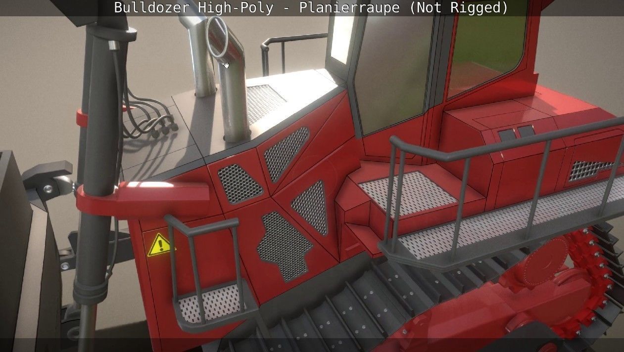 Bulldozer High-Poly - Planierraupe  - Not Rigged 3D model_26
