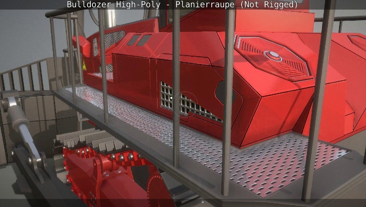 Bulldozer High-Poly - Planierraupe  - Not Rigged 3D model_6