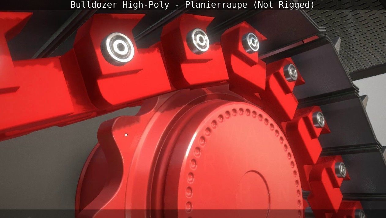 Bulldozer High-Poly - Planierraupe  - Not Rigged 3D model_43