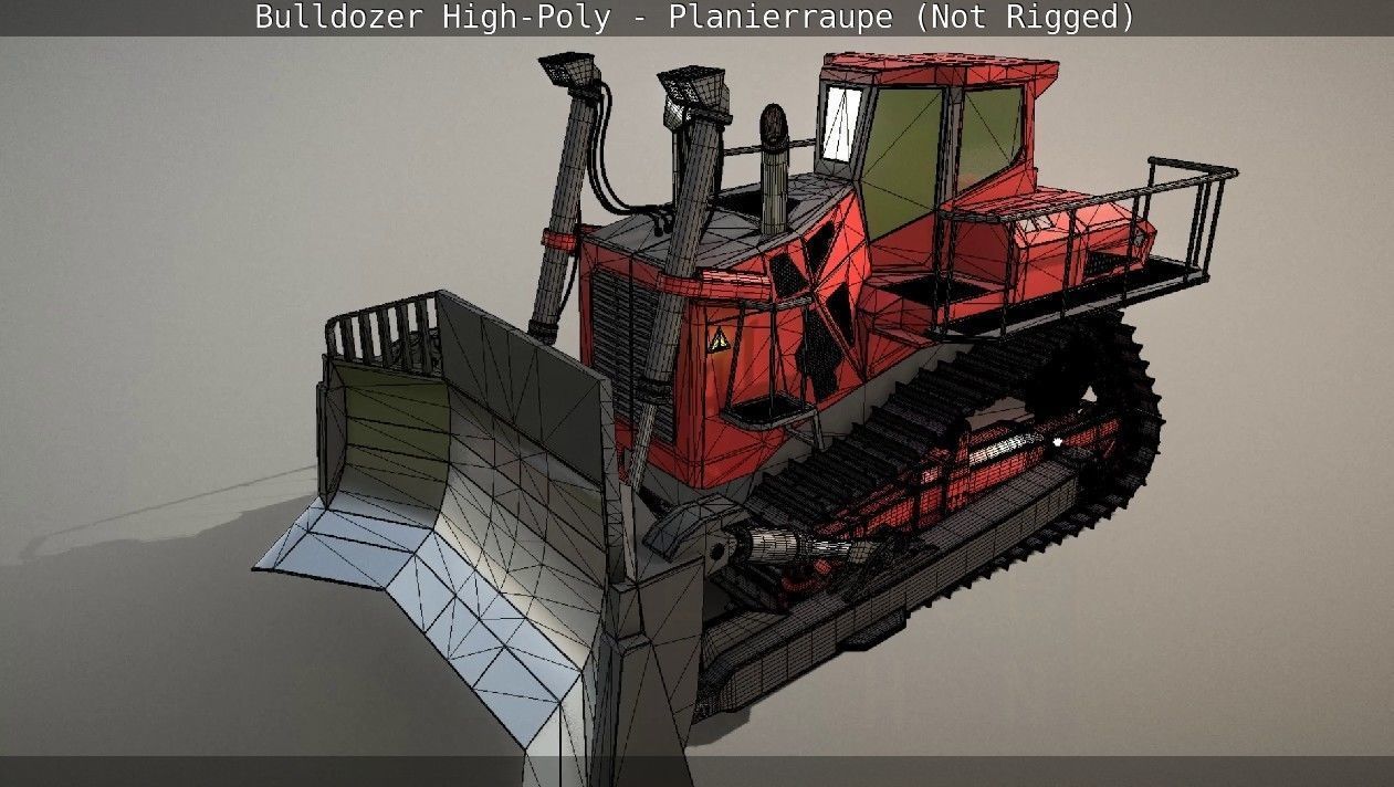 Bulldozer High-Poly - Planierraupe  - Not Rigged 3D model_76