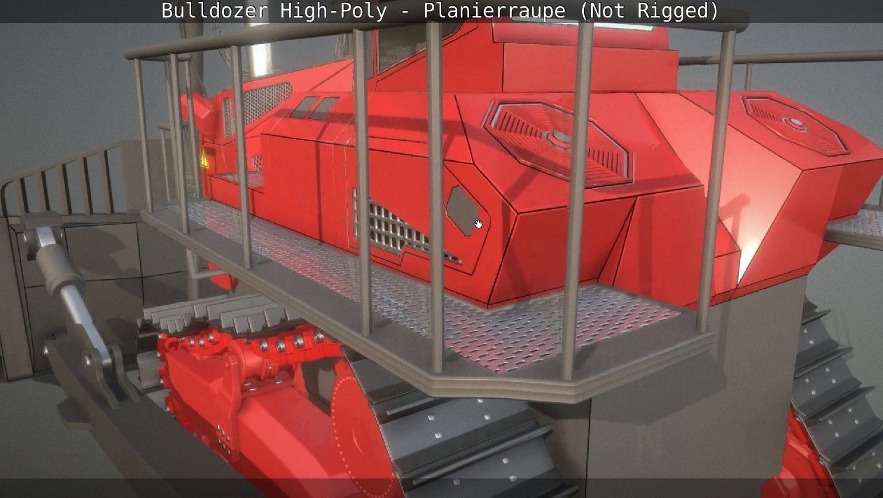 Bulldozer High-Poly - Planierraupe  - Not Rigged 3D model_13