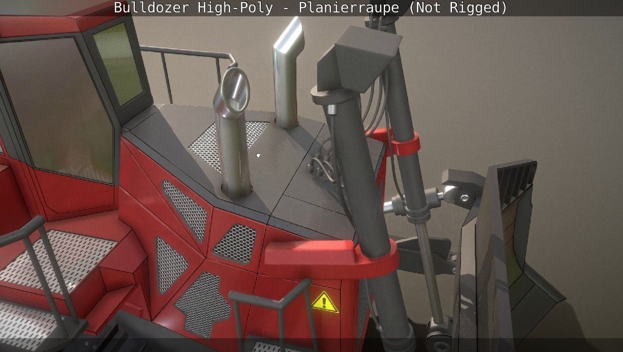 Bulldozer High-Poly - Planierraupe  - Not Rigged 3D model_58