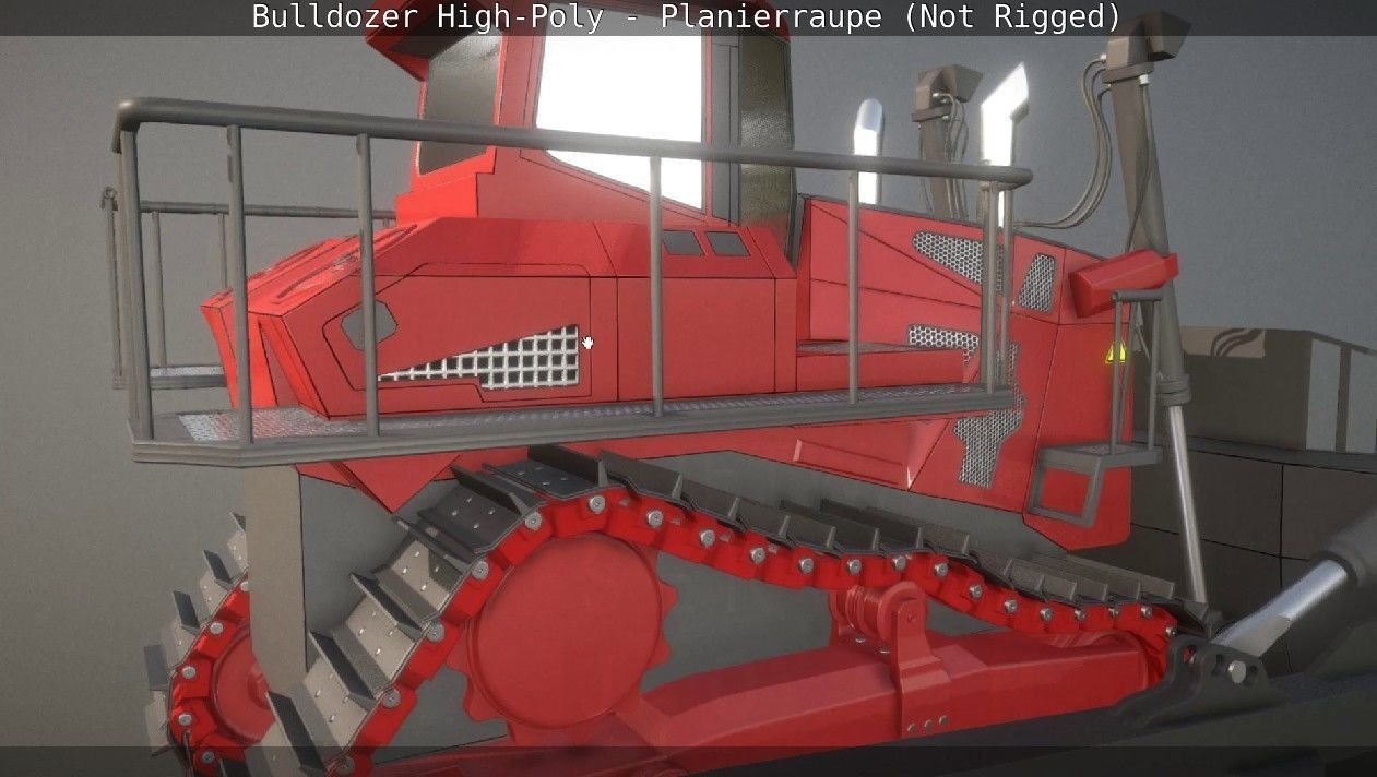 Bulldozer High-Poly - Planierraupe  - Not Rigged 3D model_63