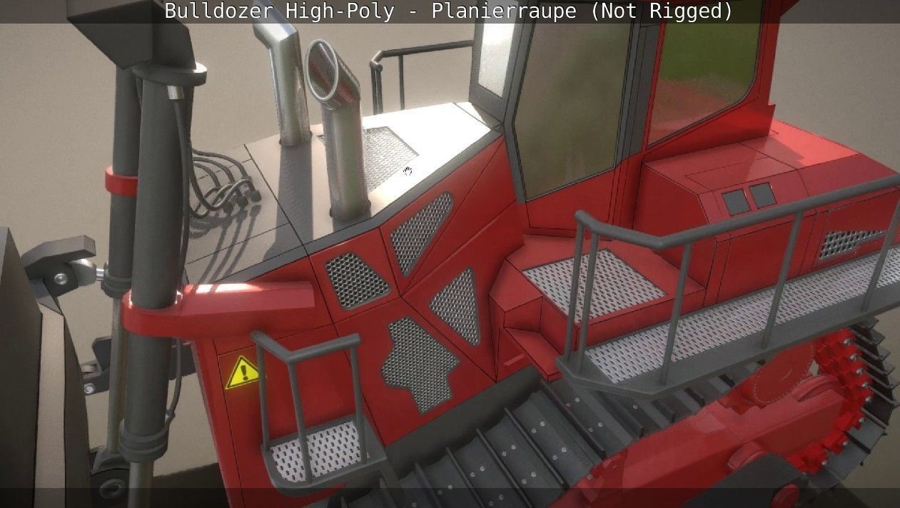 Bulldozer High-Poly - Planierraupe  - Not Rigged 3D model_5