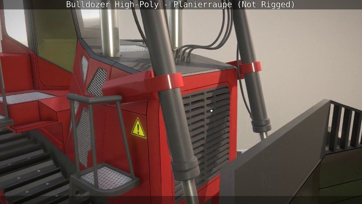Bulldozer High-Poly - Planierraupe  - Not Rigged 3D model_33