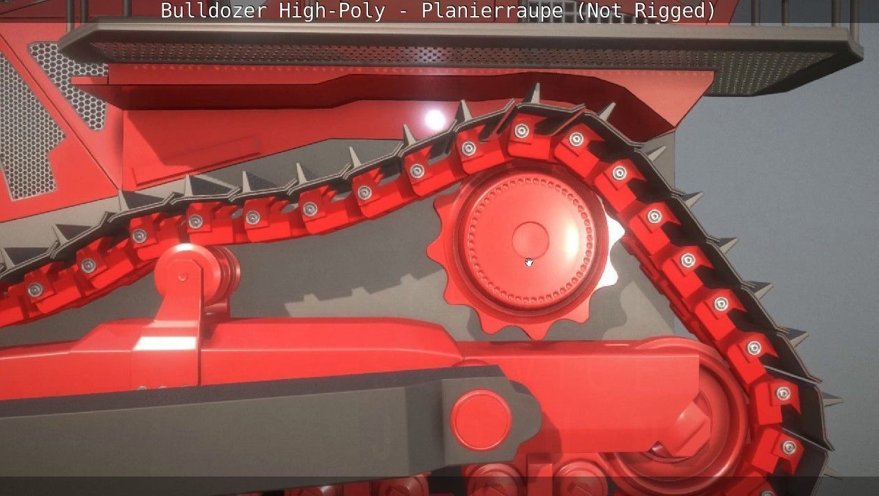 Bulldozer High-Poly - Planierraupe  - Not Rigged 3D model_38