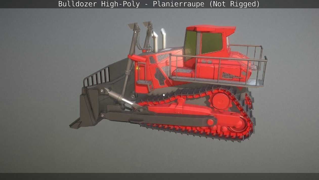Bulldozer High-Poly - Planierraupe  - Not Rigged 3D model_7