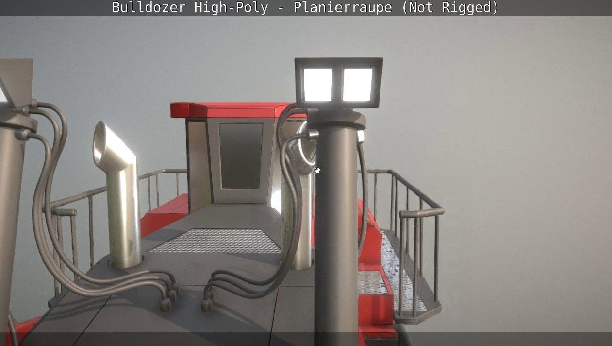 Bulldozer High-Poly - Planierraupe  - Not Rigged 3D model_30
