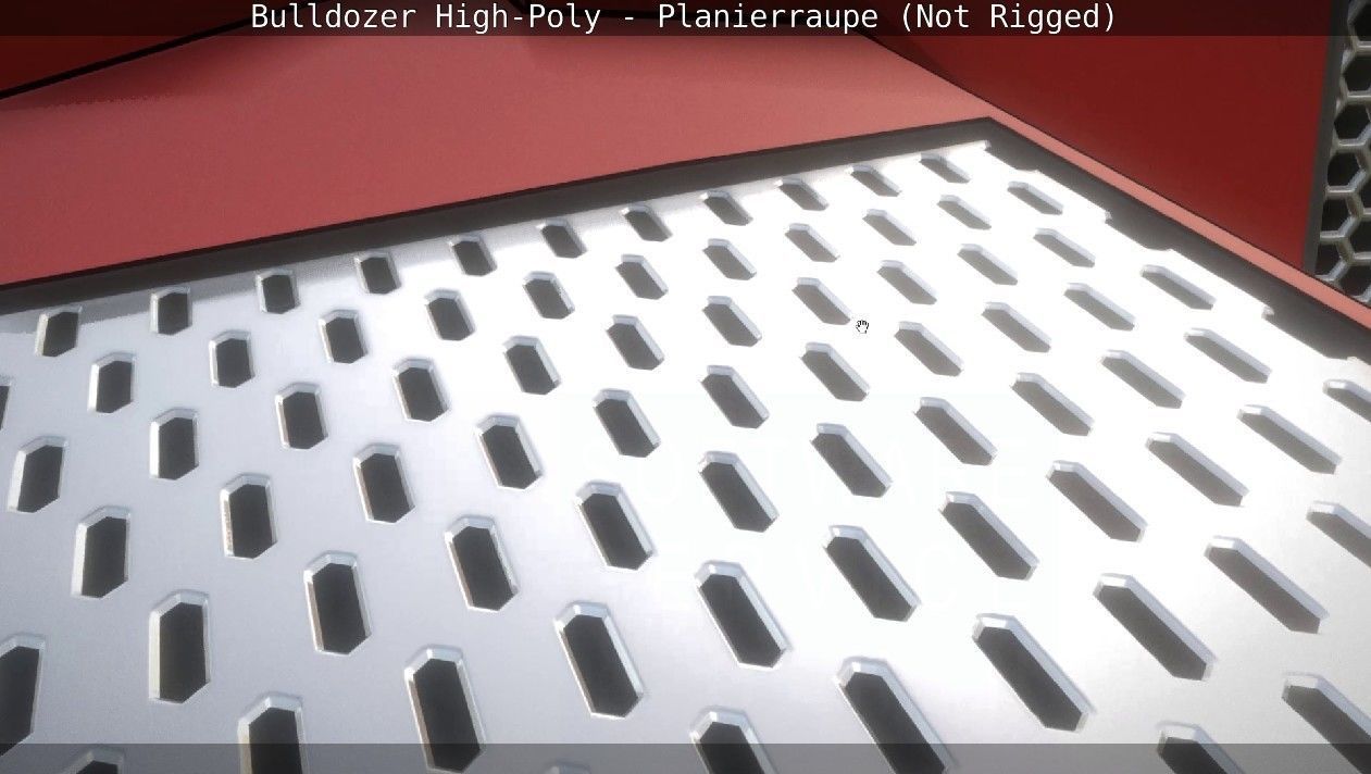 Bulldozer High-Poly - Planierraupe  - Not Rigged 3D model_20