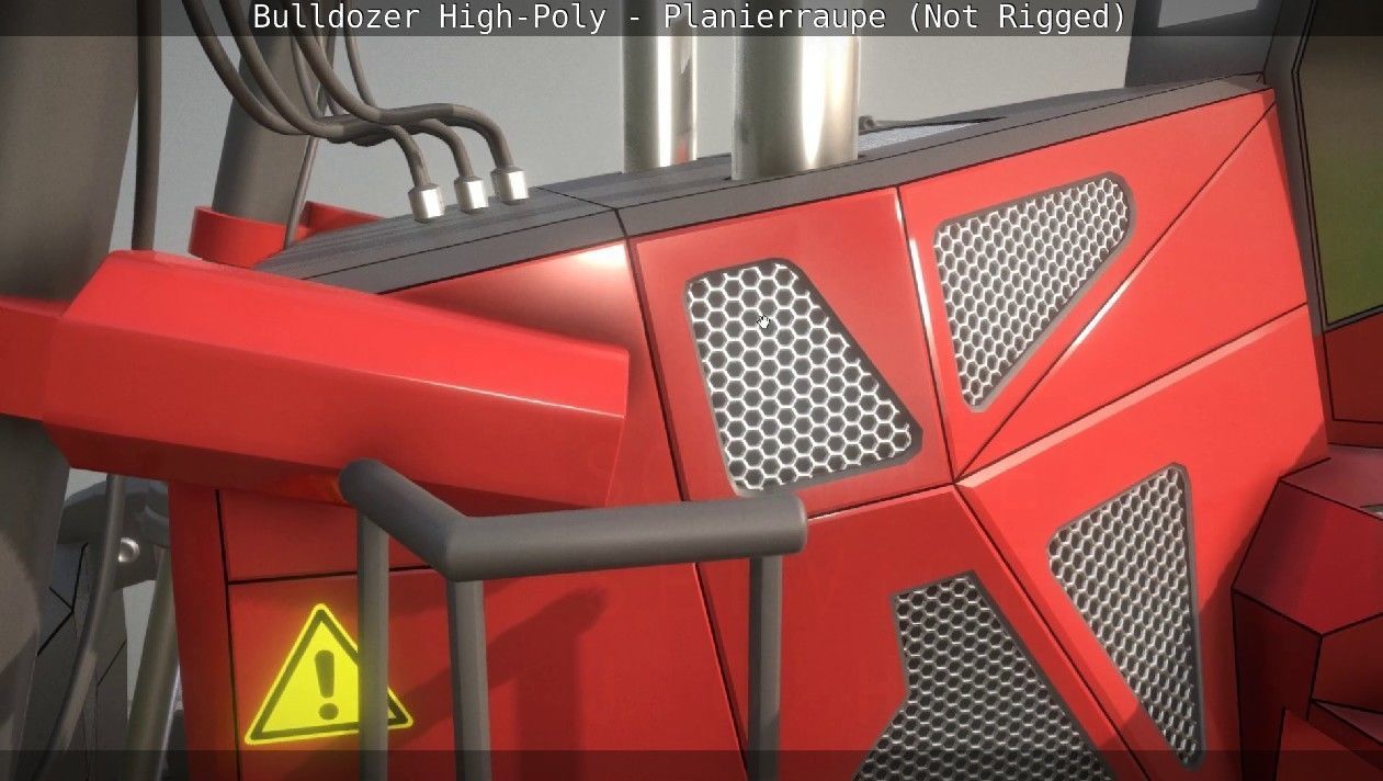 Bulldozer High-Poly - Planierraupe  - Not Rigged 3D model_83